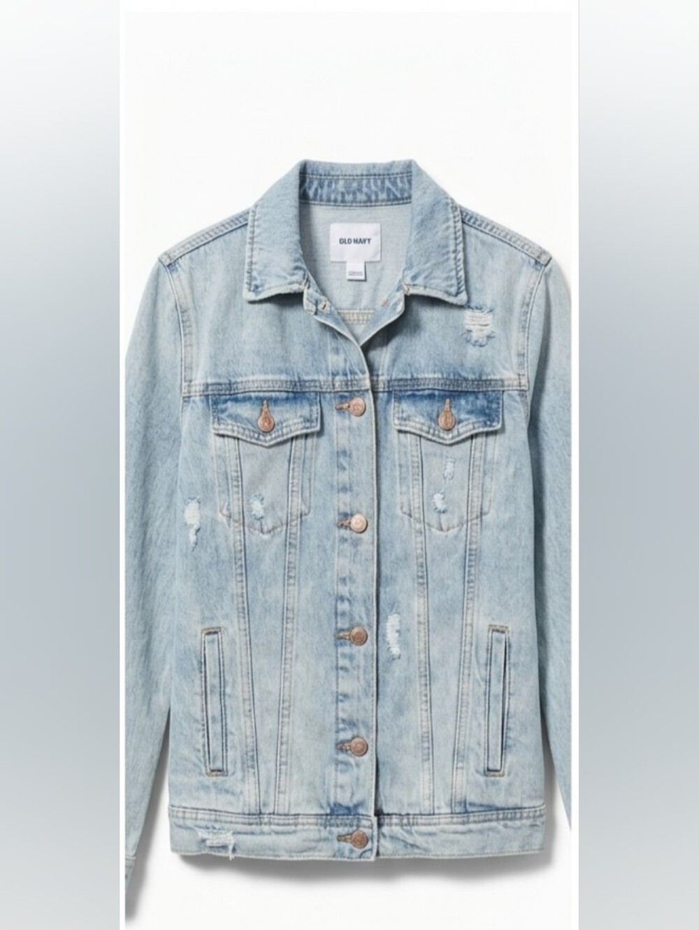 Taylor Swift Distressed Light Blue Denim Jacket with Back Graphic Patch - Picture 2 of 2